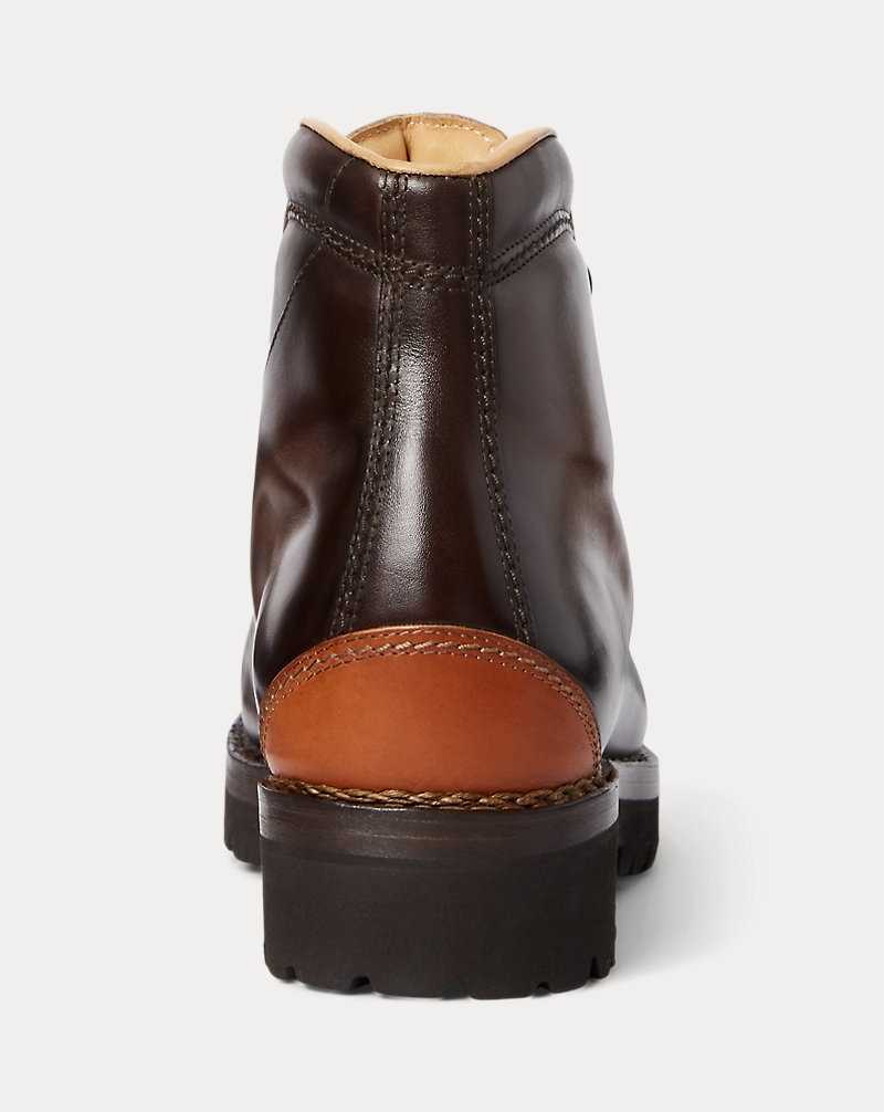 Botas Ralph Lauren Darrow Calfskin Hombre Marrom Oscuro | TNWKXAI-92 - vista 3