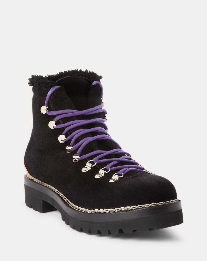 Botas Ralph Lauren Darrow Shearling-Lined Calf-Suede Hombre Black/Purple | KCIUQFB-10 - vista 2