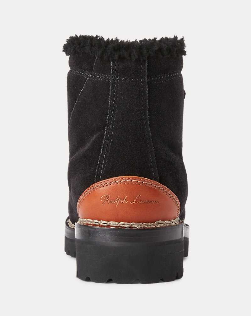 Botas Ralph Lauren Darrow Shearling-Lined Calf-Suede Hombre Black/Purple | KCIUQFB-10 - vista 3