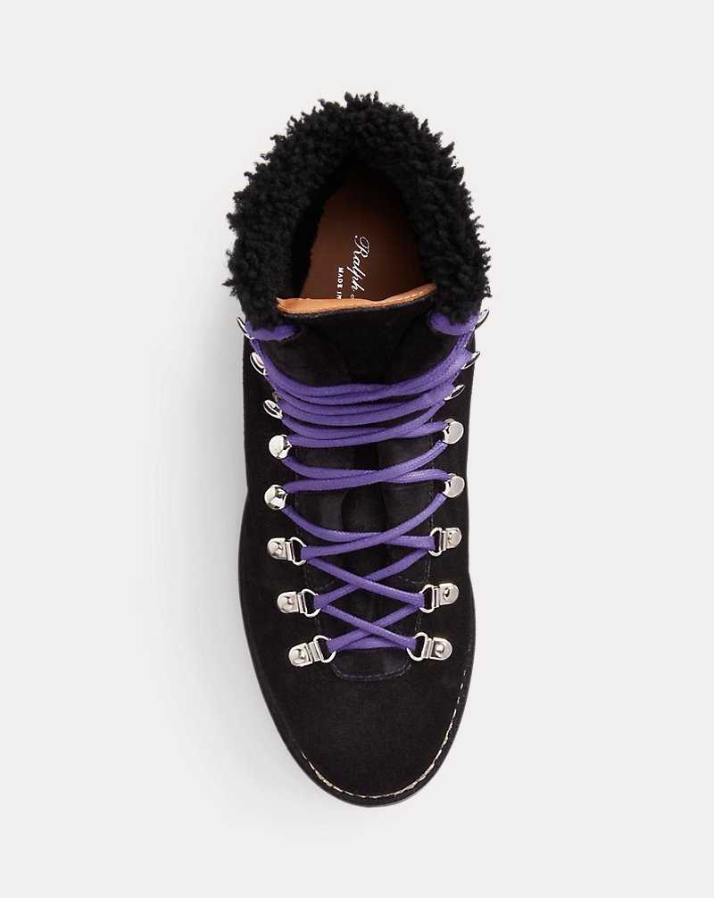 Botas Ralph Lauren Darrow Shearling-Lined Calf-Suede Hombre Black/Purple | KCIUQFB-10 - vista 4