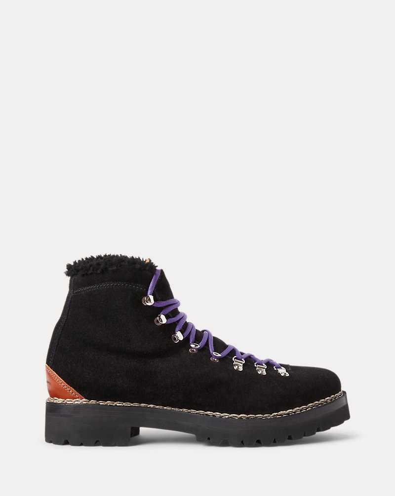 Botas Ralph Lauren Darrow Shearling-Lined Calf-Suede Hombre Black/Purple | KCIUQFB-10 - vista 1