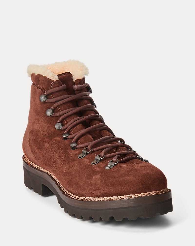 Botas Ralph Lauren Darrow Shearling-Lined Calf-Suede Hombre Luggage Brown/Cream | PQBMDTZ-08 - vista 2