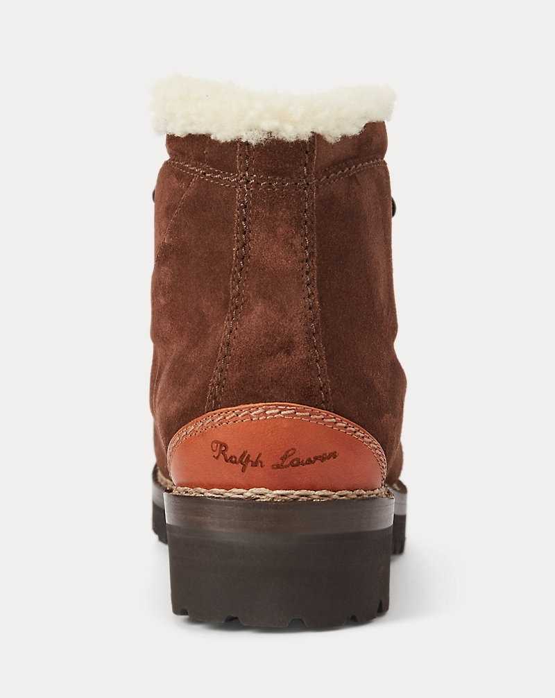 Botas Ralph Lauren Darrow Shearling-Lined Calf-Suede Hombre Luggage Brown/Cream | PQBMDTZ-08 - vista 3