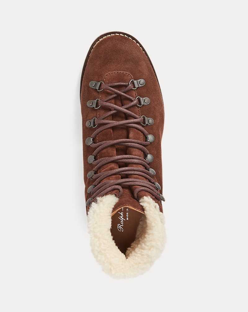 Botas Ralph Lauren Darrow Shearling-Lined Calf-Suede Hombre Luggage Brown/Cream | PQBMDTZ-08 - vista 4