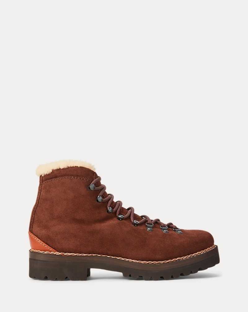 Botas Ralph Lauren Darrow Shearling-Lined Calf-Suede Hombre Luggage Brown/Cream | PQBMDTZ-08 - vista 1