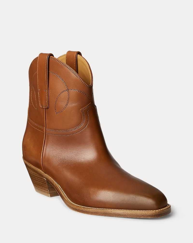 Botas Ralph Lauren Jayme Burnished Calfskinie Mujer Dorados | BPWIUGQ-16 - vista 2