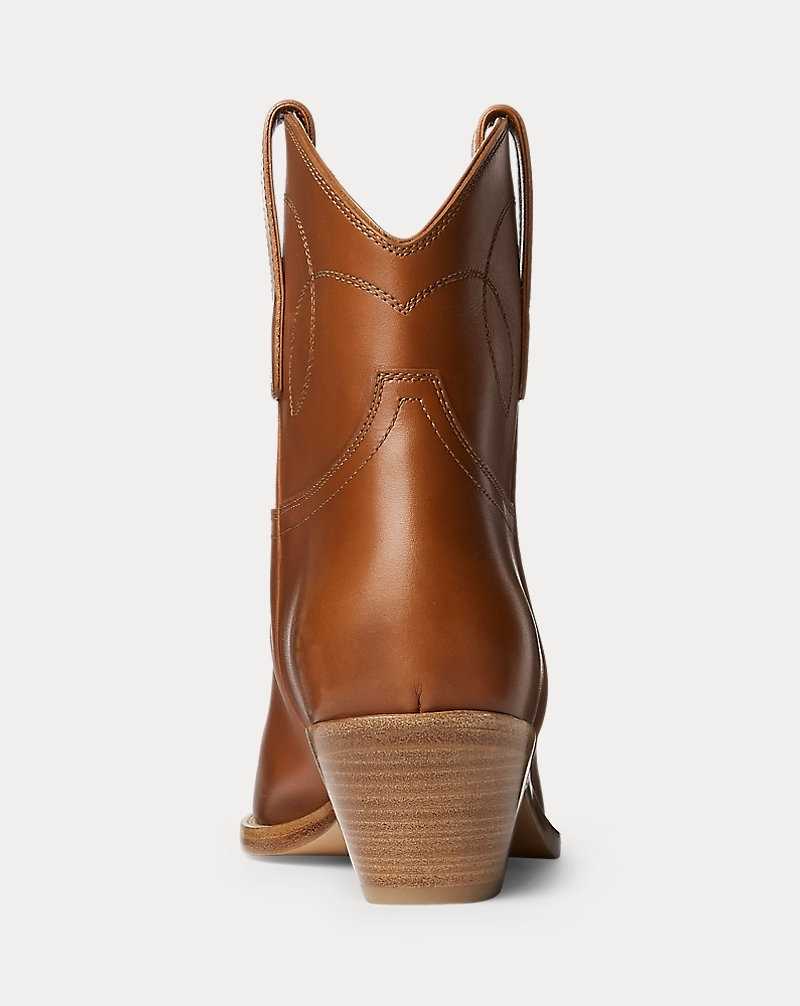 Botas Ralph Lauren Jayme Burnished Calfskinie Mujer Dorados | BPWIUGQ-16 - vista 3