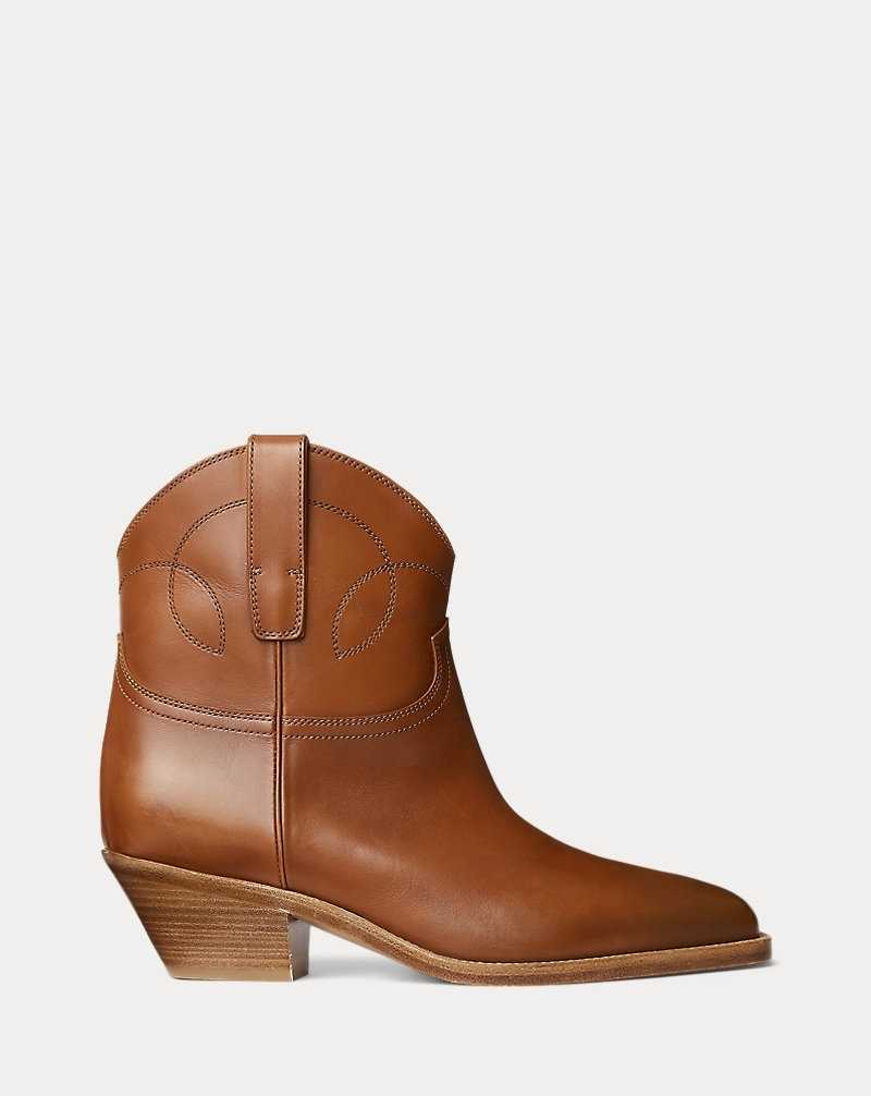 Botas Ralph Lauren Jayme Burnished Calfskinie Mujer Dorados | BPWIUGQ-16 - vista 1