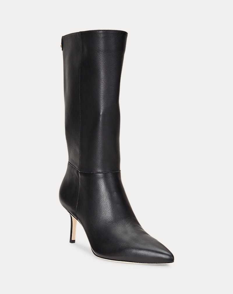 Botas Ralph Lauren Leannah Nappa Leather Mujer Negros | IAYFVOU-10 - vista 2