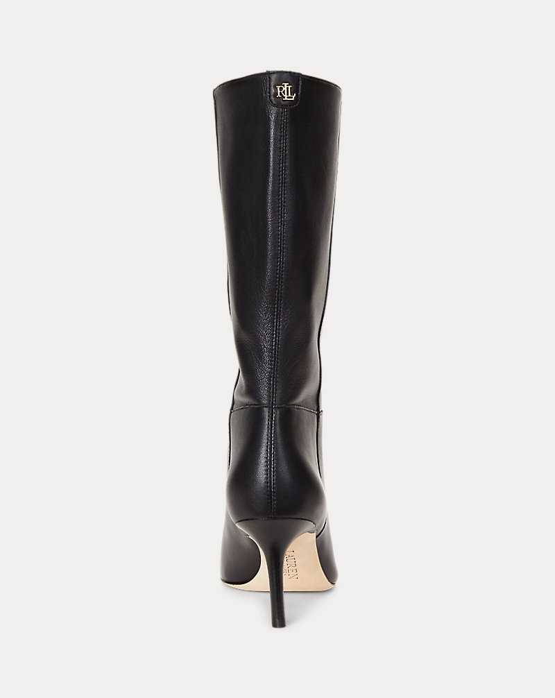 Botas Ralph Lauren Leannah Nappa Leather Mujer Negros | IAYFVOU-10 - vista 3