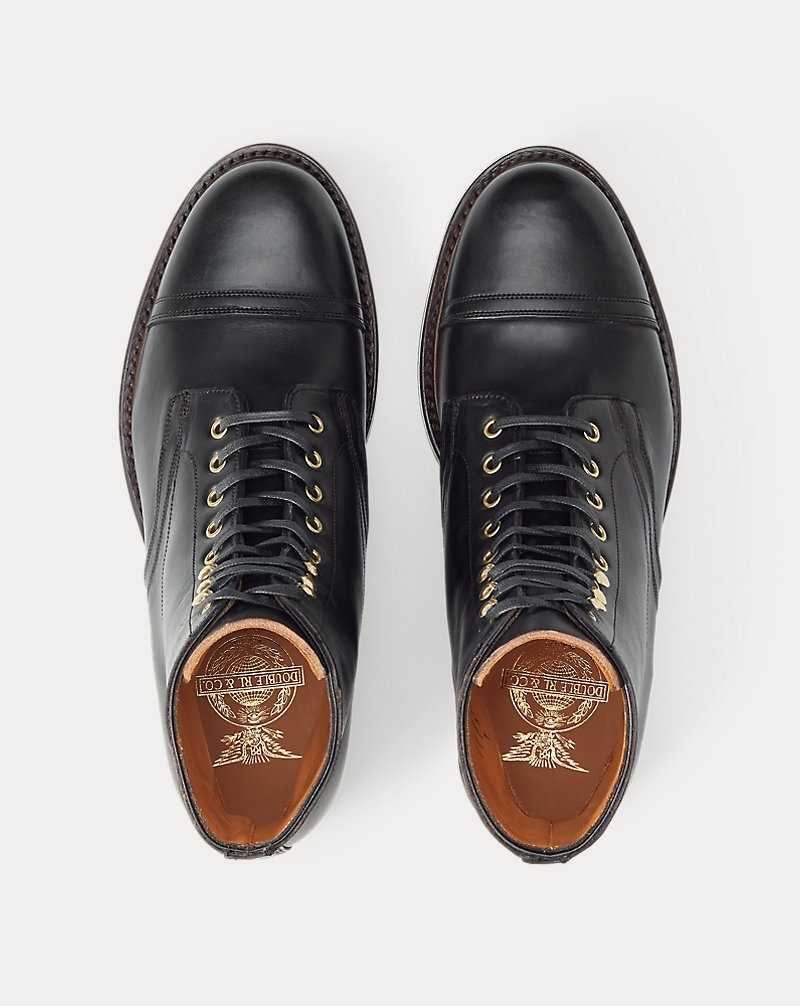 Botas Ralph Lauren Leather Hombre Negros | GIRKANH-52 - vista 3