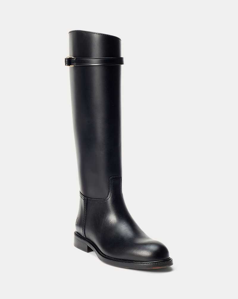 Botas Ralph Lauren Leather Riding Mujer Negros | IYZFRXD-08 - vista 2
