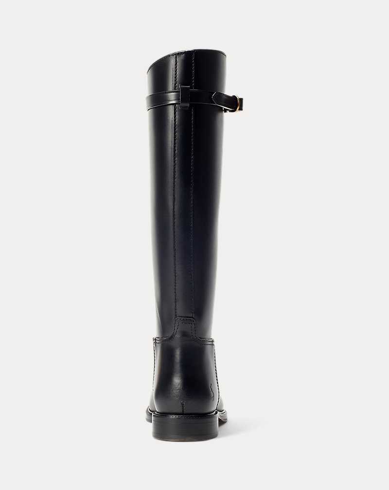 Botas Ralph Lauren Leather Riding Mujer Negros | IYZFRXD-08 - vista 3