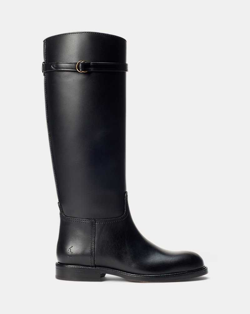Botas Ralph Lauren Leather Riding Mujer Negros | IYZFRXD-08 - vista 1