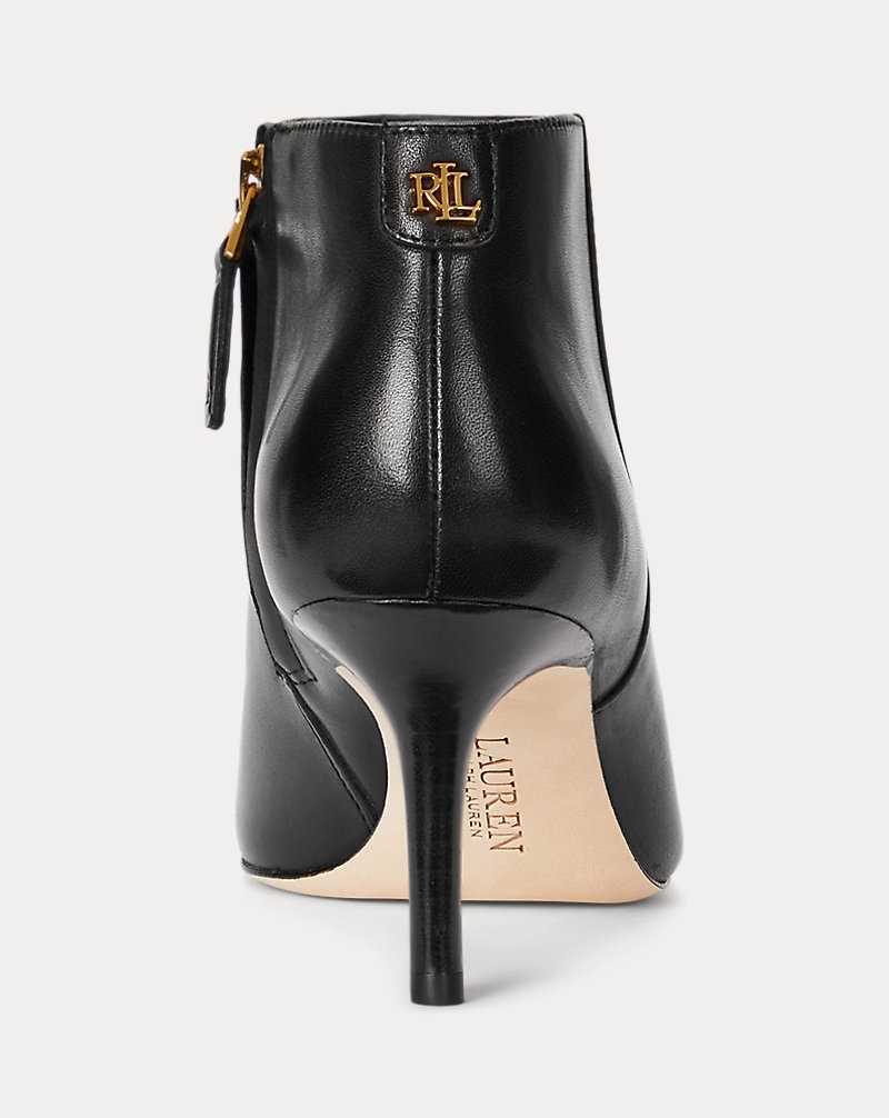 Botas Ralph Lauren Lizie Burnished Leatherie Mujer Negros | RDTXGZQ-80 - vista 3