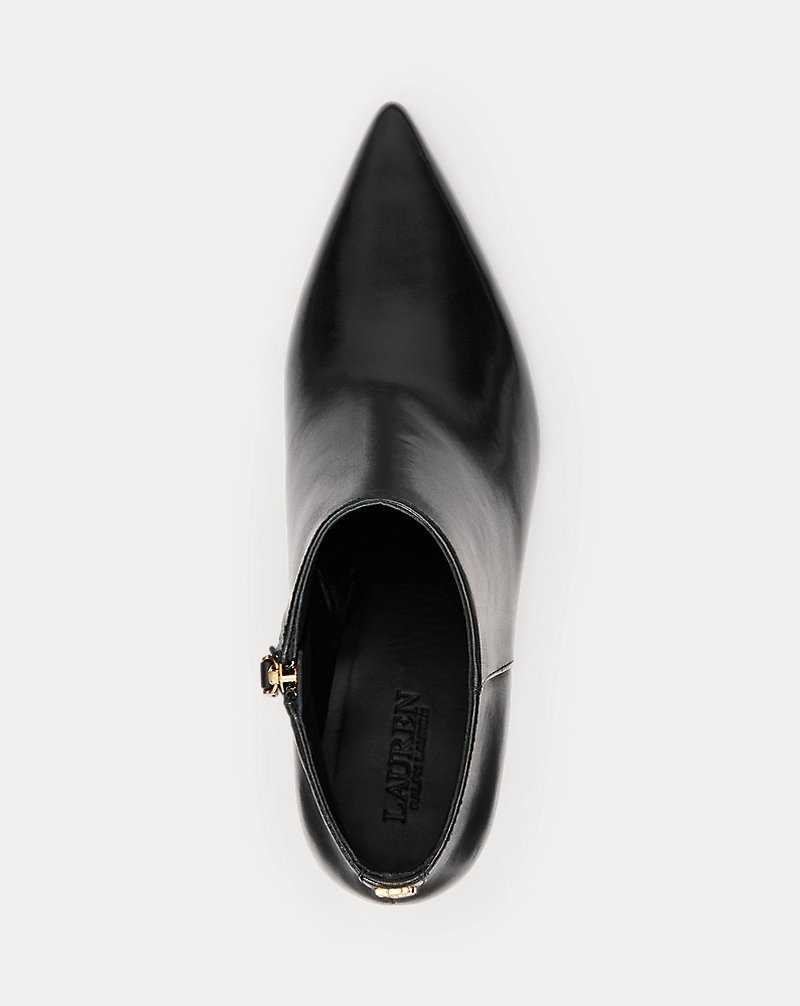 Botas Ralph Lauren Lizie Burnished Leatherie Mujer Negros | RDTXGZQ-80 - vista 4