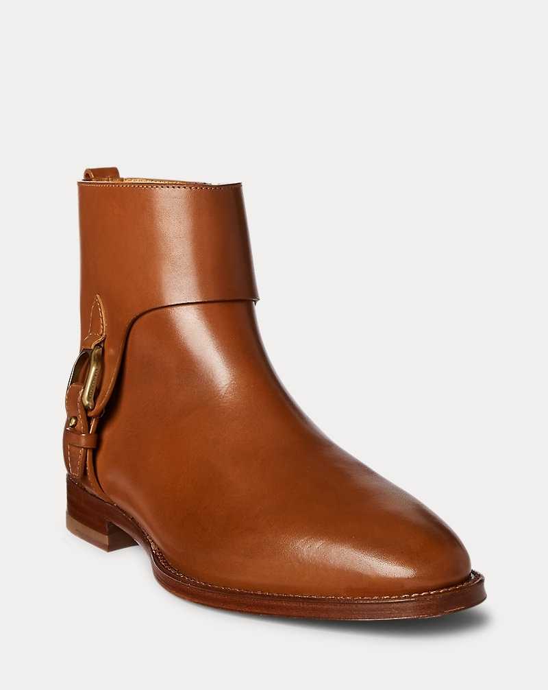 Botas Ralph Lauren Reanne Burnished Calfskin Stirrupie Mujer Dorados | QFOZMEV-10 - vista 2