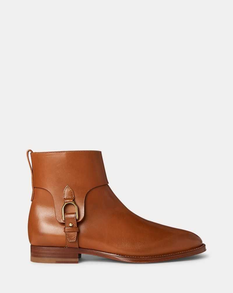 Botas Ralph Lauren Reanne Burnished Calfskin Stirrupie Mujer Dorados | QFOZMEV-10 - vista 1