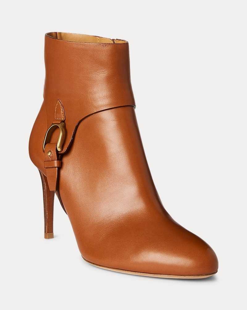 Botas Ralph Lauren Reida Calfskin Stirrupie Mujer Dorados | DWIHUZP-02 - vista 2