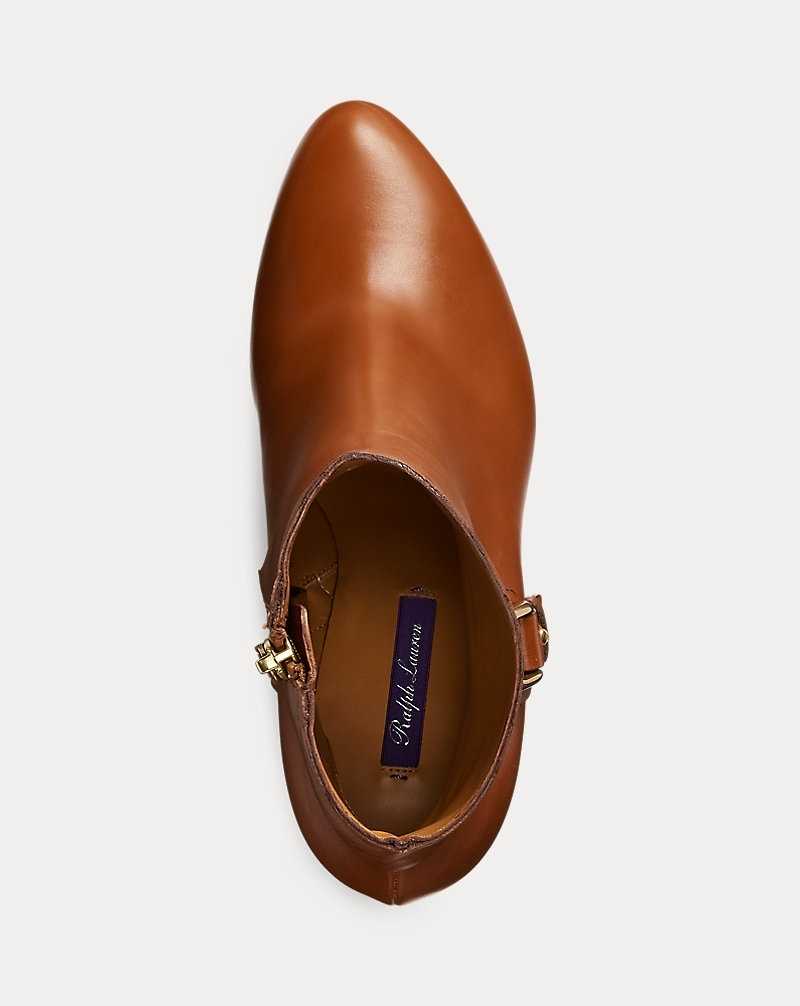 Botas Ralph Lauren Reida Calfskin Stirrupie Mujer Dorados | DWIHUZP-02 - vista 3