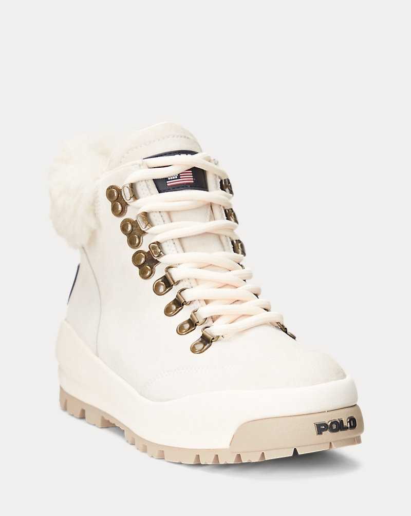 Botas Ralph Lauren Shearling-Trim Suede Hiking Mujer Creme | CPATVGJ-92 - vista 2