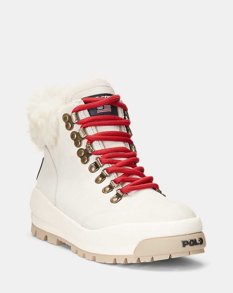 Botas Ralph Lauren Shearling-Trim Suede Hiking Mujer Creme | CPATVGJ-92 - vista 5