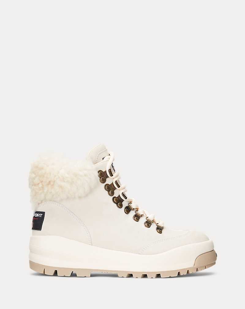 Botas Ralph Lauren Shearling-Trim Suede Hiking Mujer Creme | CPATVGJ-92 - vista 1