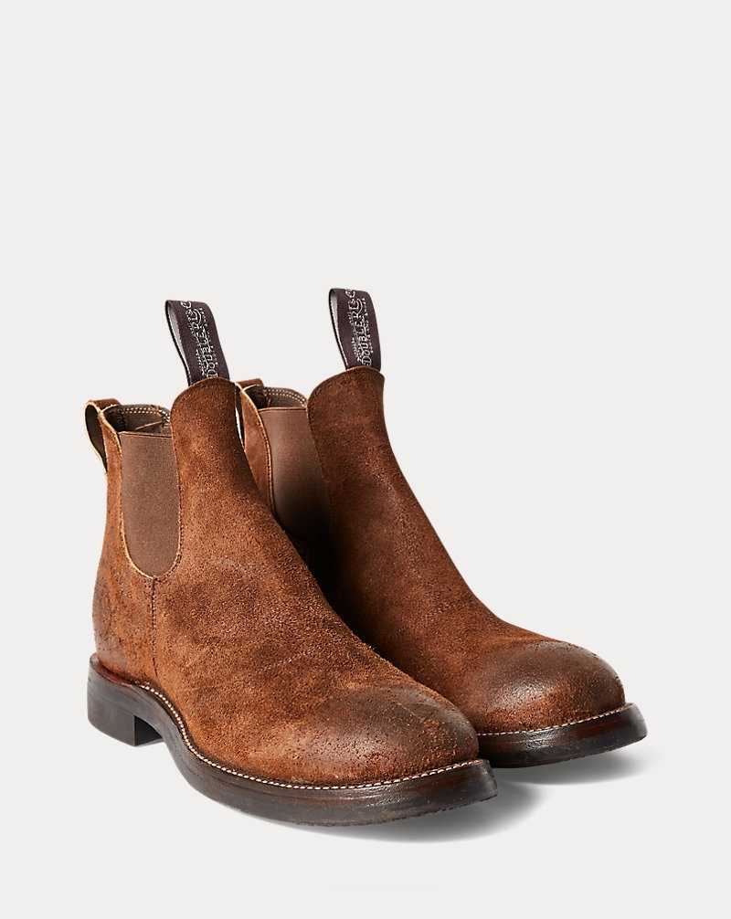 Botas Ralph Lauren Suede Chelsea Hombre Marrom | JVYLMZB-32 - vista 2