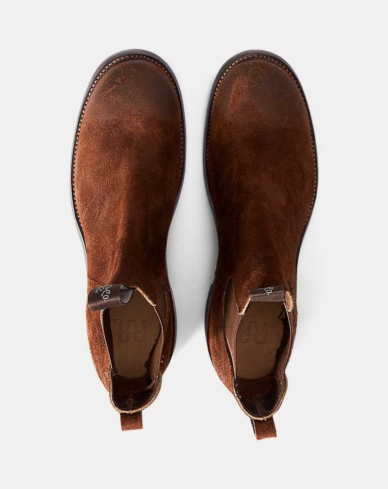 Botas Ralph Lauren Suede Chelsea Hombre Marrom | JVYLMZB-32 - vista 3