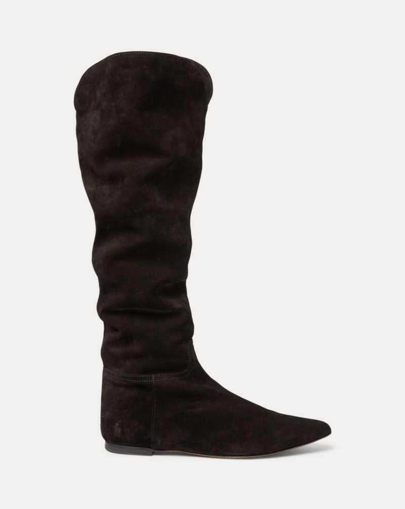 Botas Ralph Lauren Suede Knee-High Mujer Negros | FDSPROT-28 - vista 1