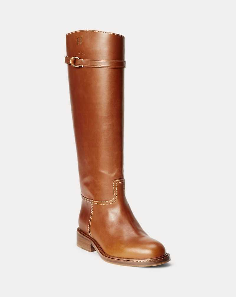 Botas Ralph Lauren Vachetta Leather Riding Mujer Cuoio | CFHSBVD-68 - vista 2