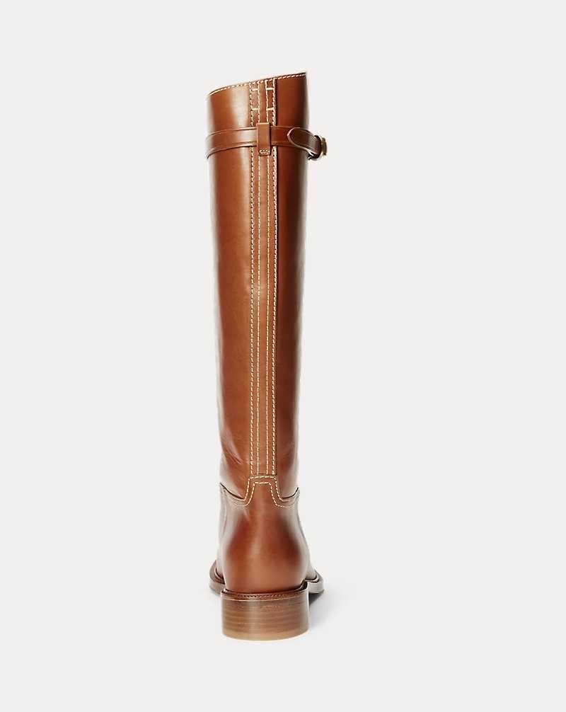 Botas Ralph Lauren Vachetta Leather Riding Mujer Cuoio | CFHSBVD-68 - vista 3
