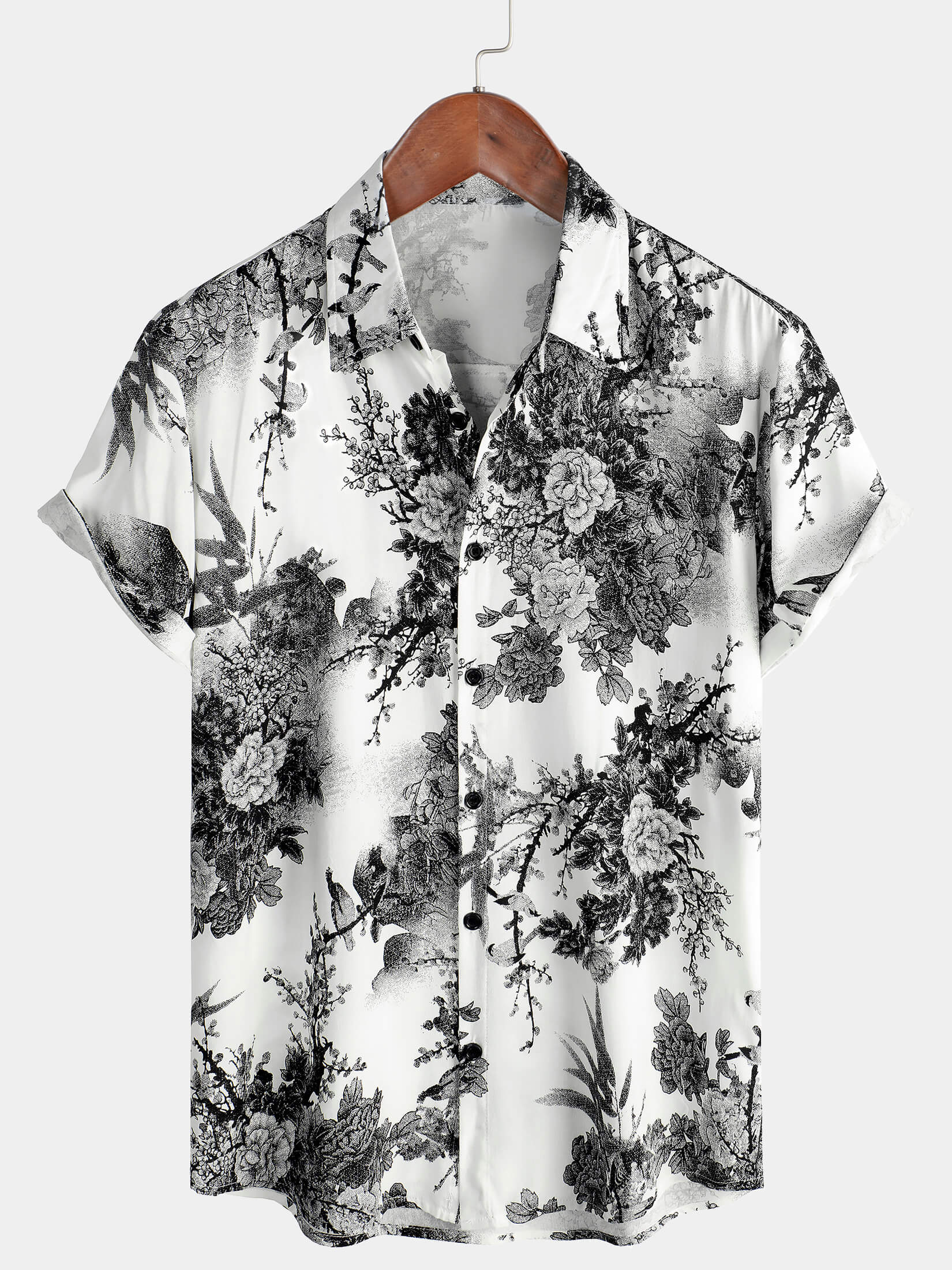 Camisa Summer Holiday Button Up Hawaiian transpirable de manga corta para hombre