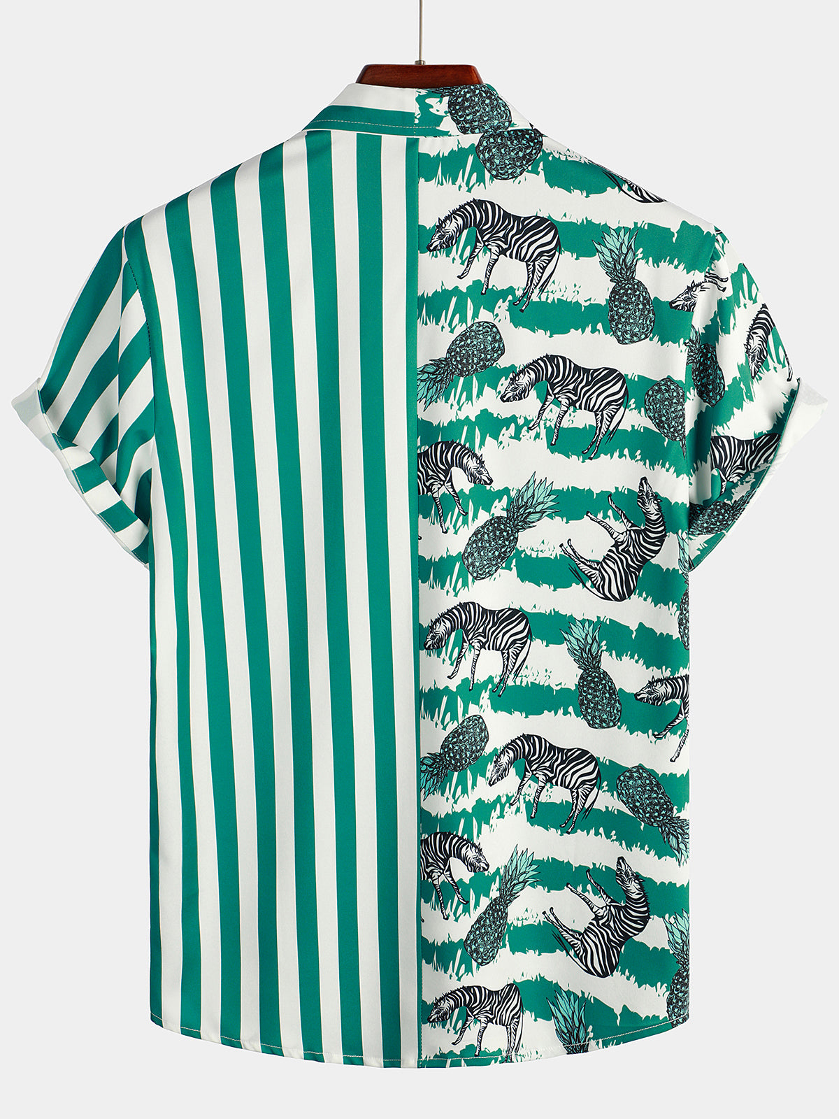 Camisa Leopard & a rayas Pocket Holiday casual para hombre