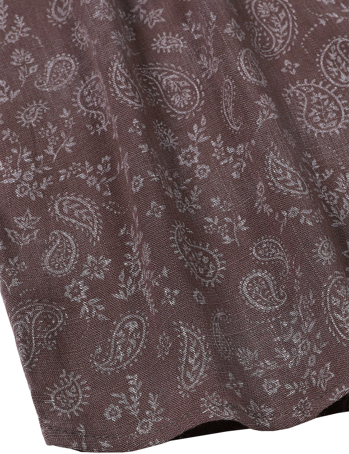 Camisa Paisley floral Brown de manga larga para hombre
