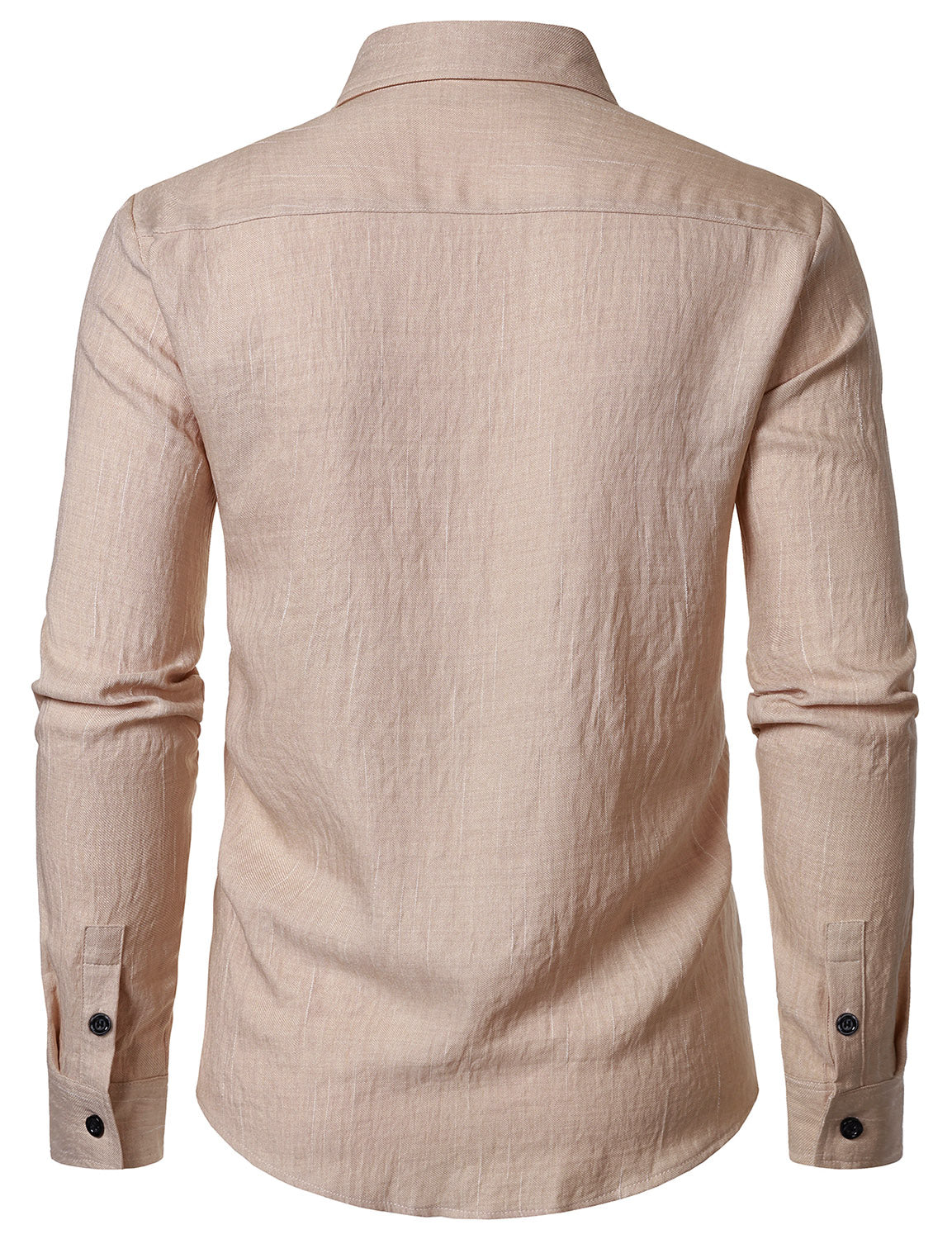 Camisa casual Beige Button de manga larga para hombre