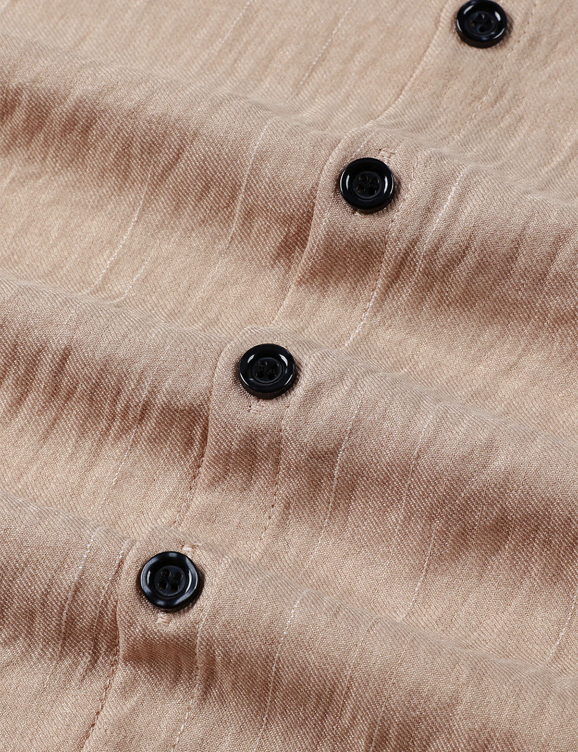 Camisa casual Beige Button de manga larga para hombre