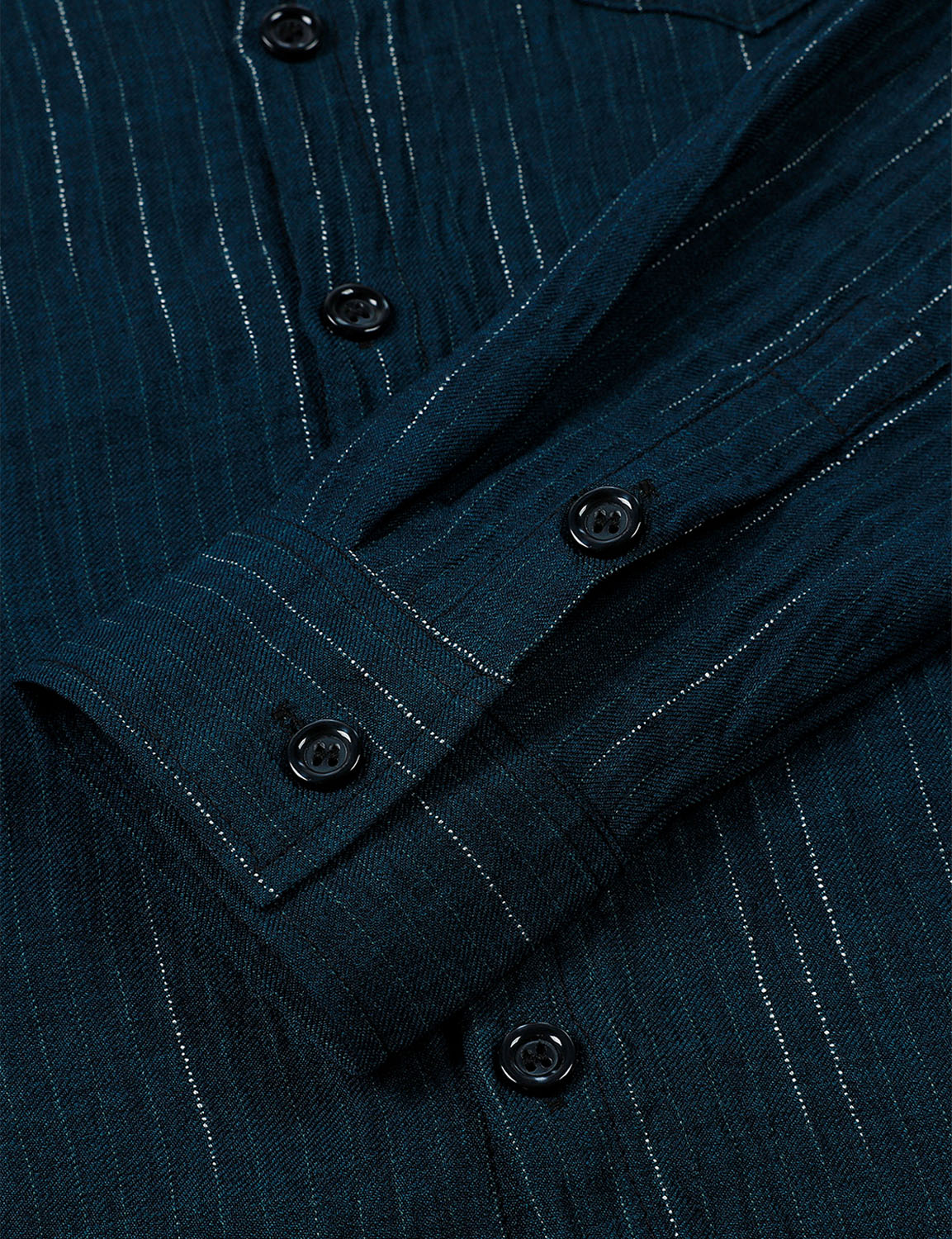 Camisa Navy Blue casual Button de manga larga para hombre