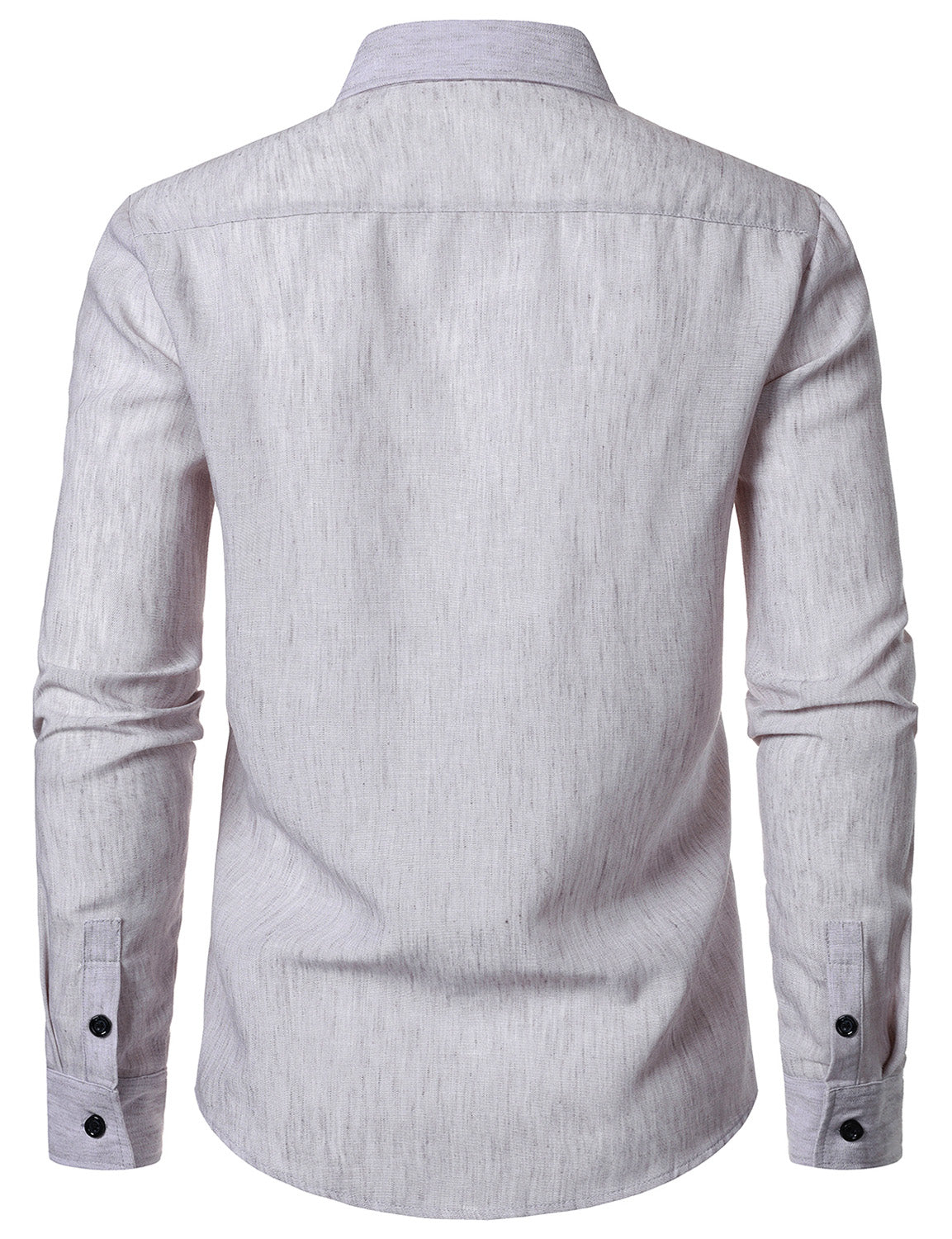 Camisa casual Grey Button de manga larga para hombre
