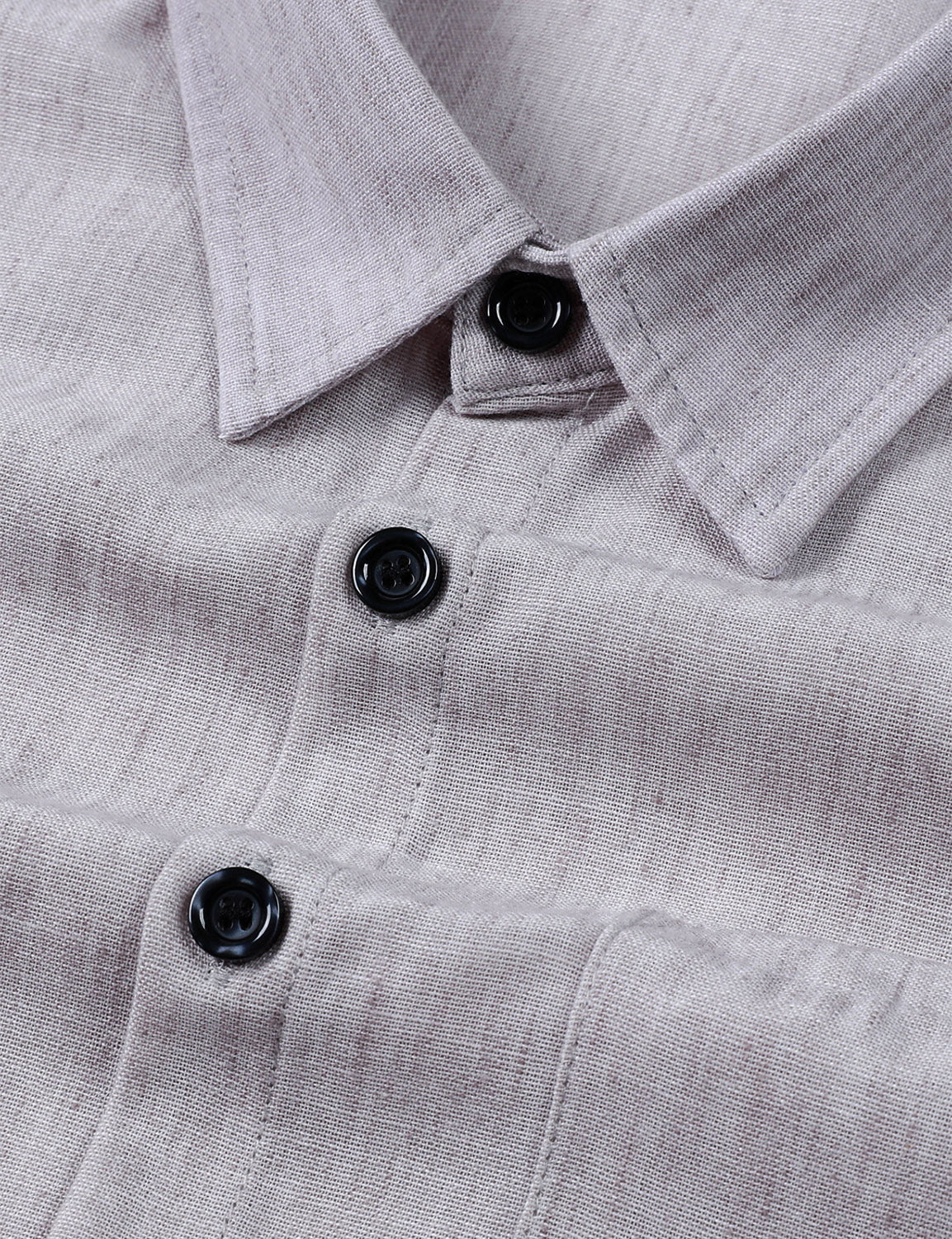Camisa casual Grey Button de manga larga para hombre