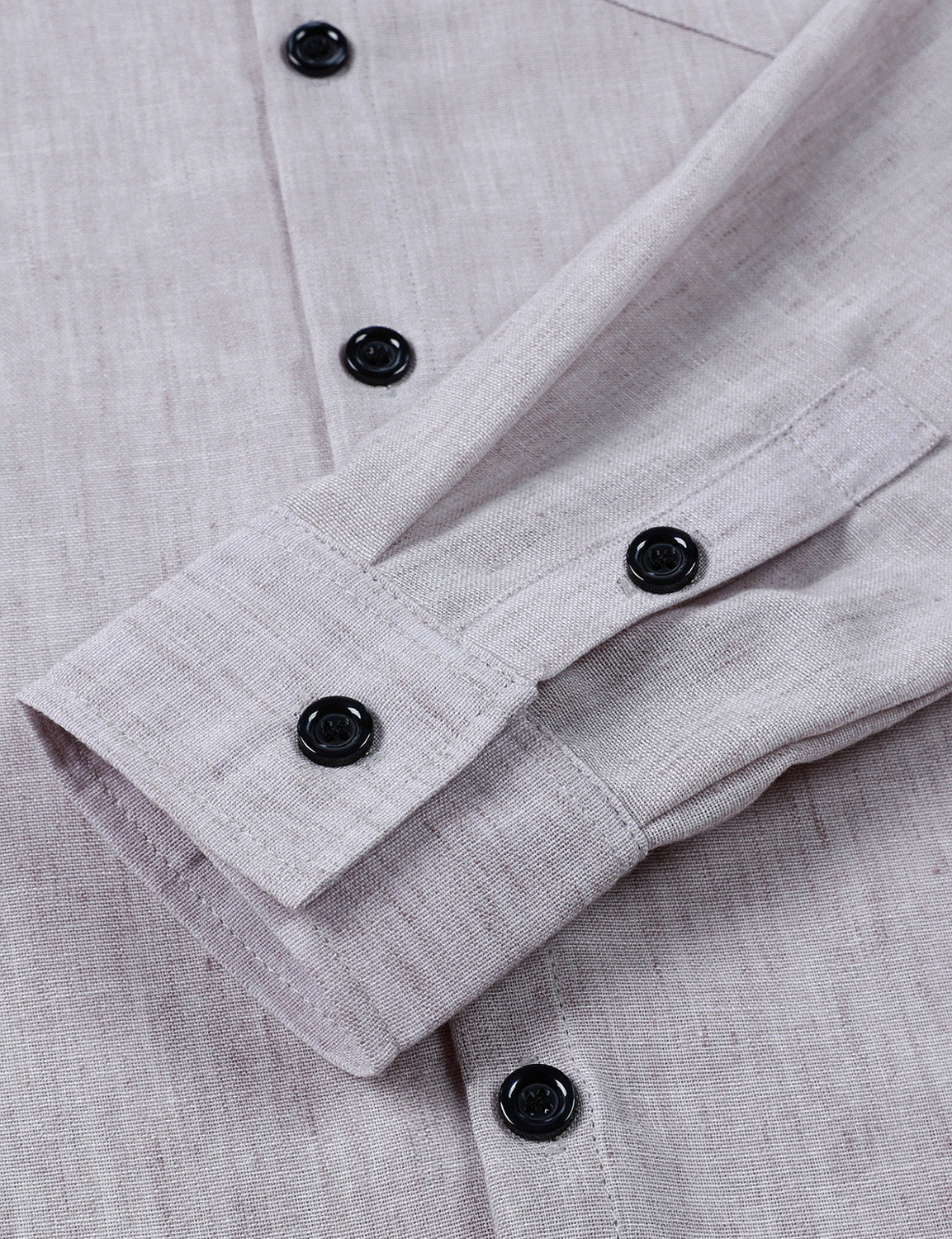 Camisa casual Grey Button de manga larga para hombre