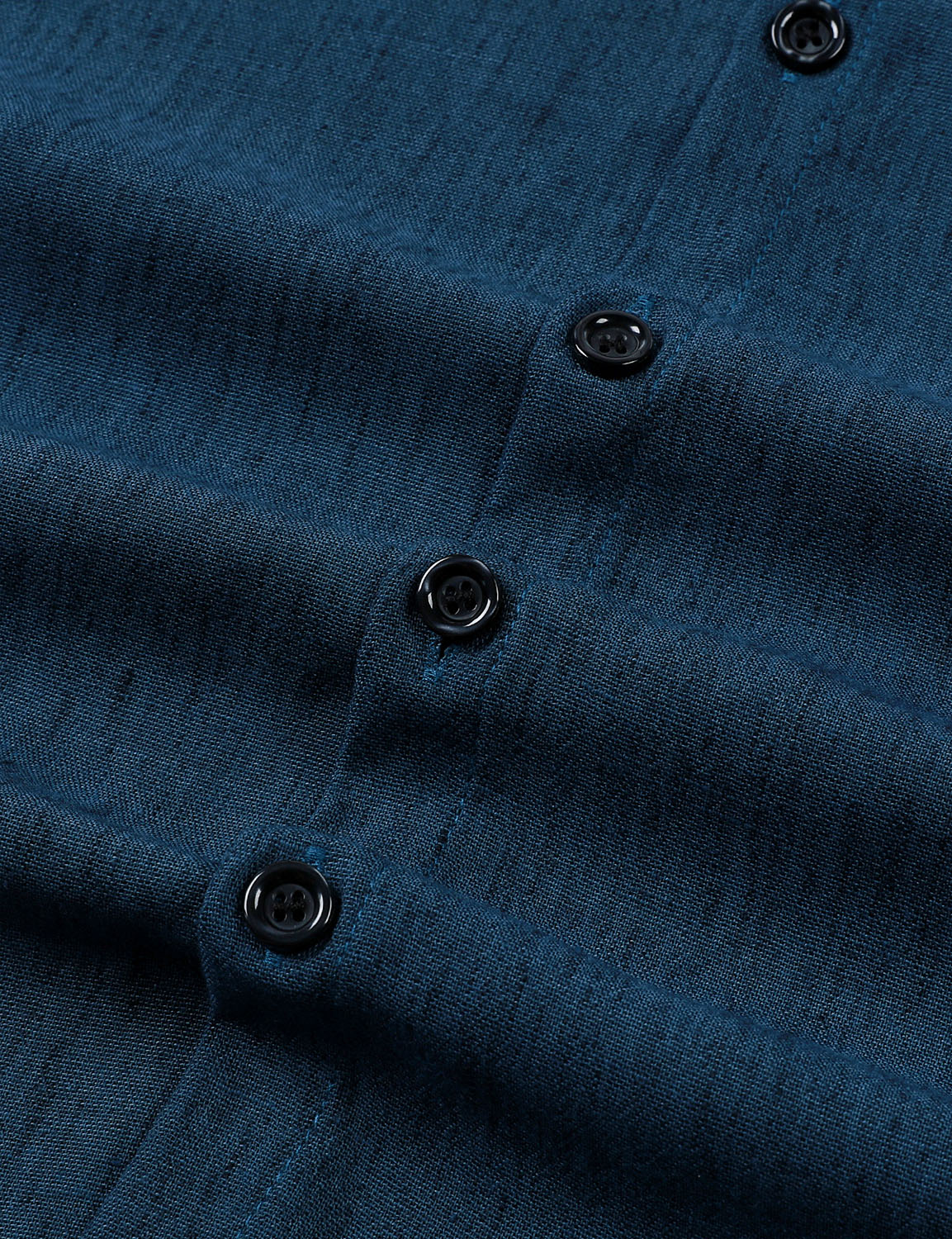 Camisa casual Button Navy Blue de manga larga para hombre