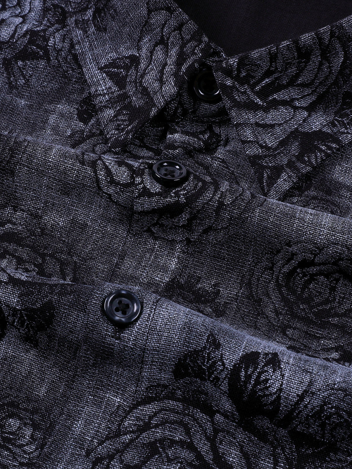 Camisa casual Rose floral de manga larga para hombre
