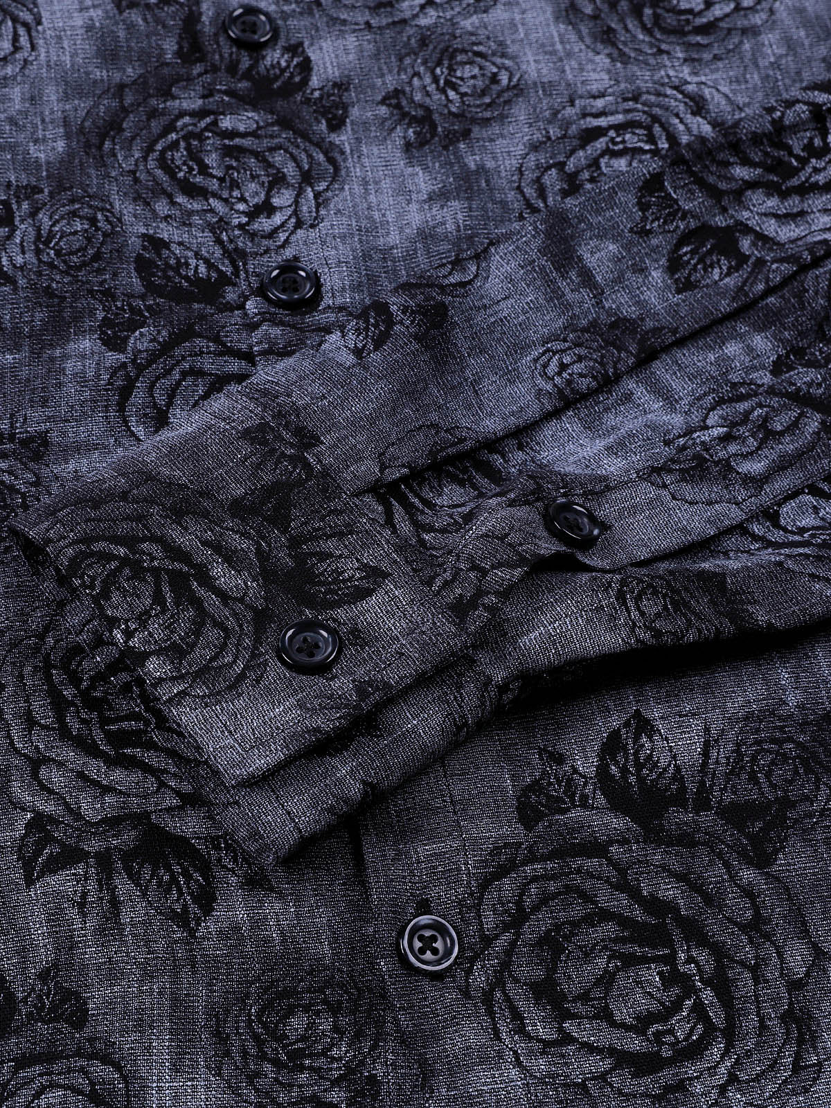 Camisa casual Rose floral de manga larga para hombre
