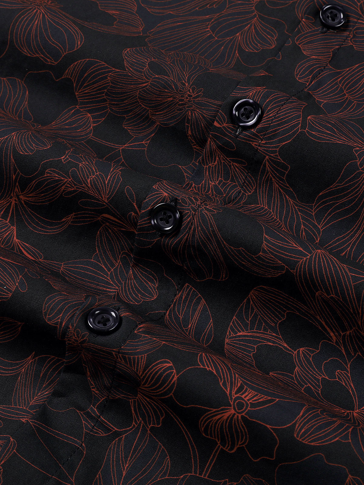 Camisa vintage de algodón floral Blue de manga larga para hombre