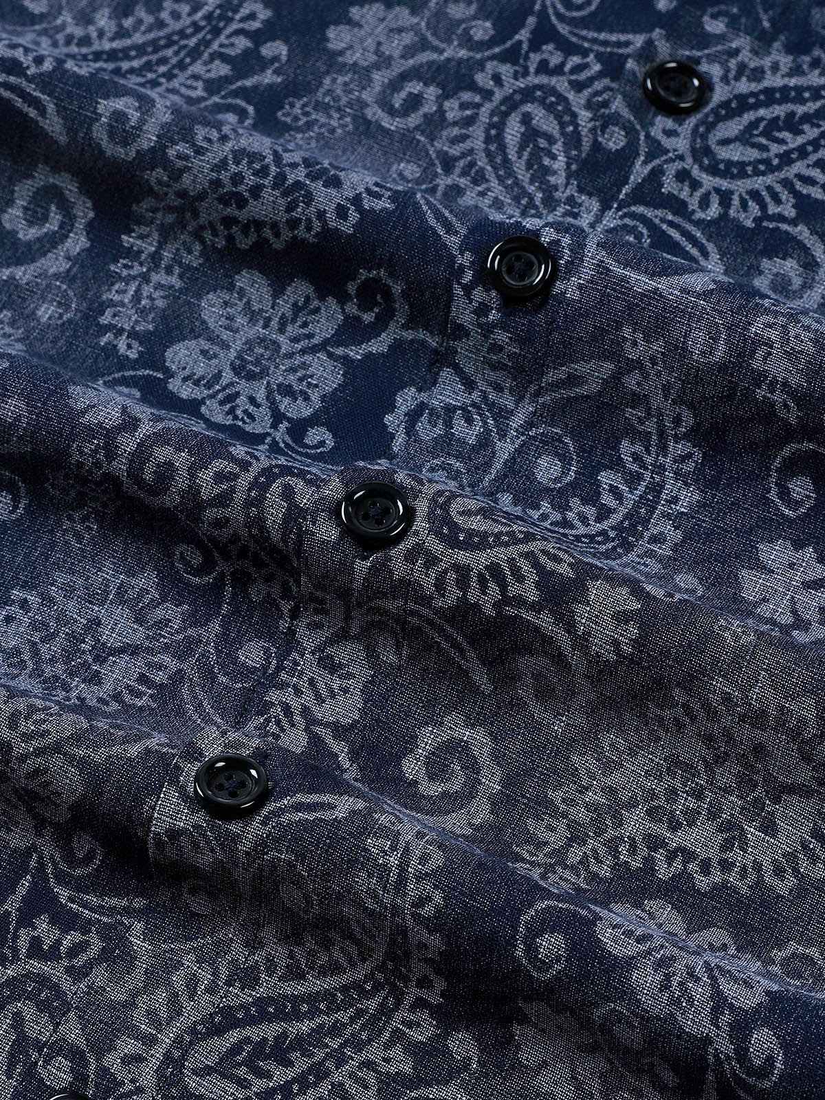 Camisa Paisley floral Blue de manga larga para hombre