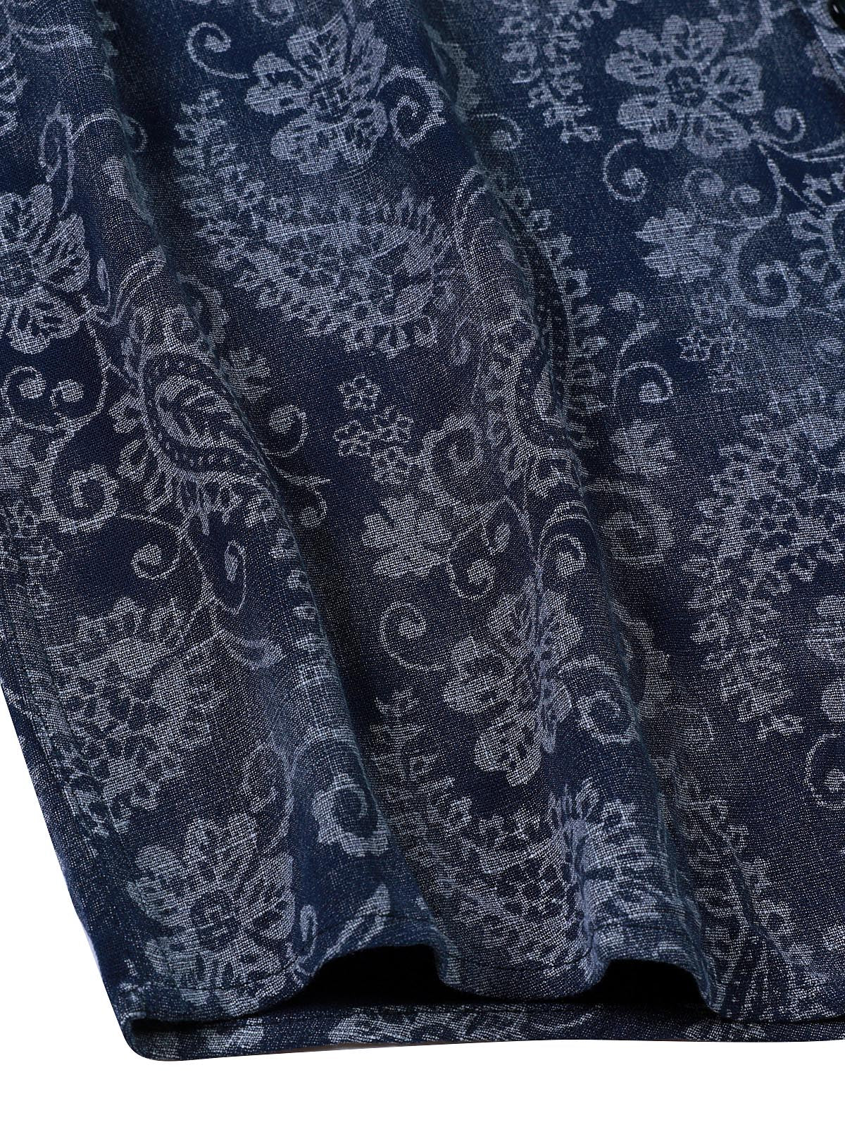 Camisa Paisley floral Blue de manga larga para hombre