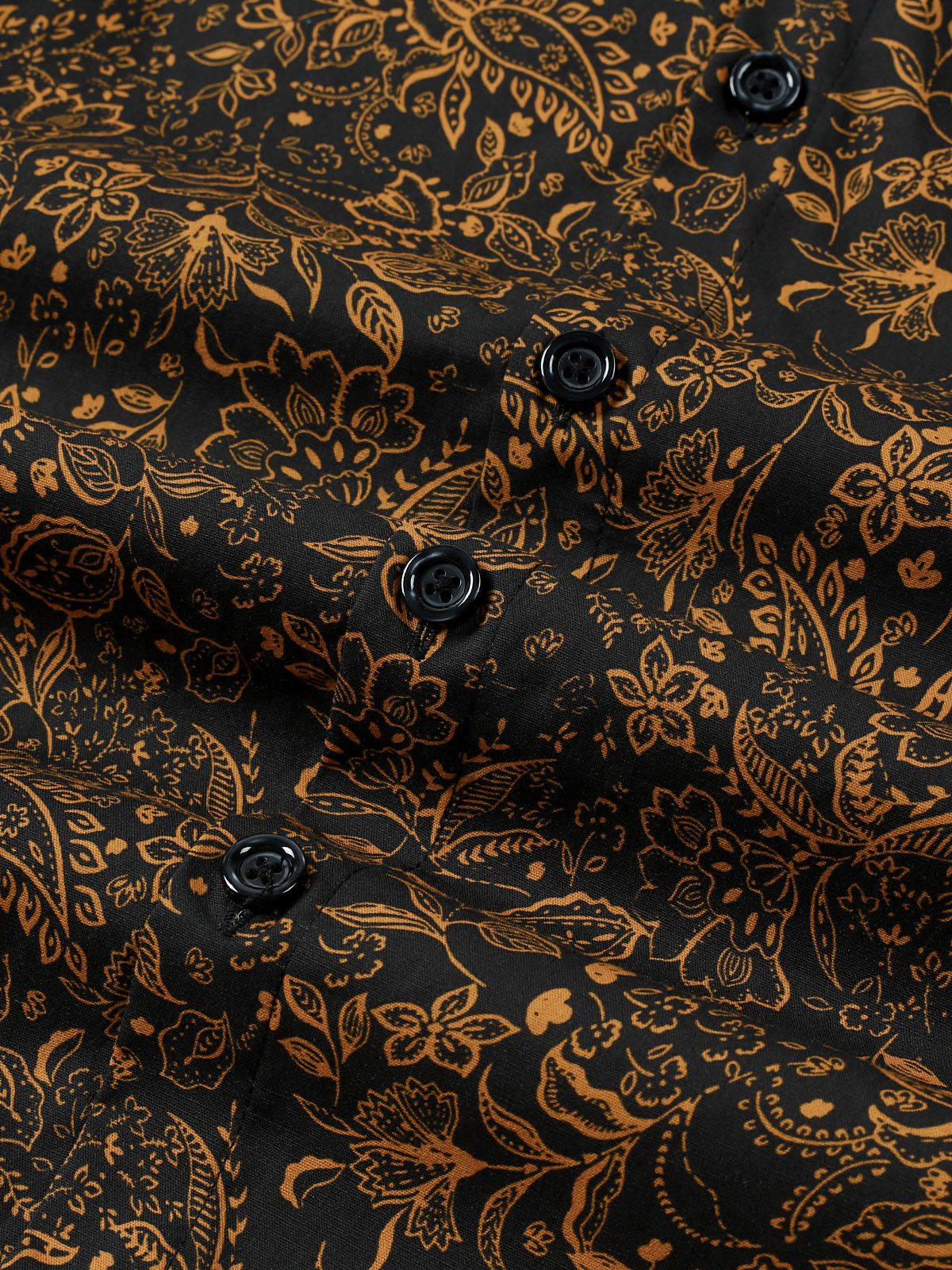 Camisa vintage Paisley floral de manga larga para hombre