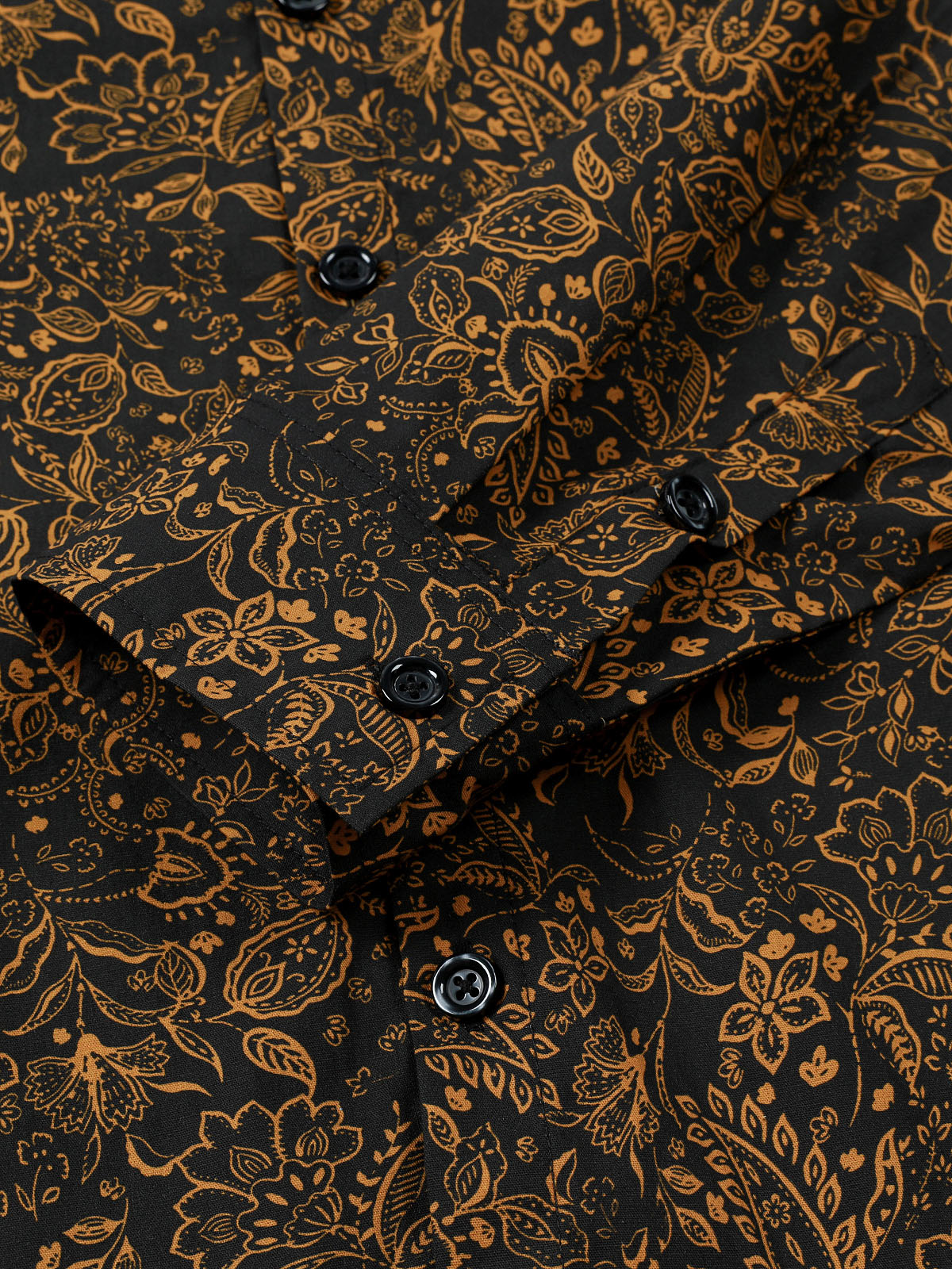 Camisa vintage Paisley floral de manga larga para hombre
