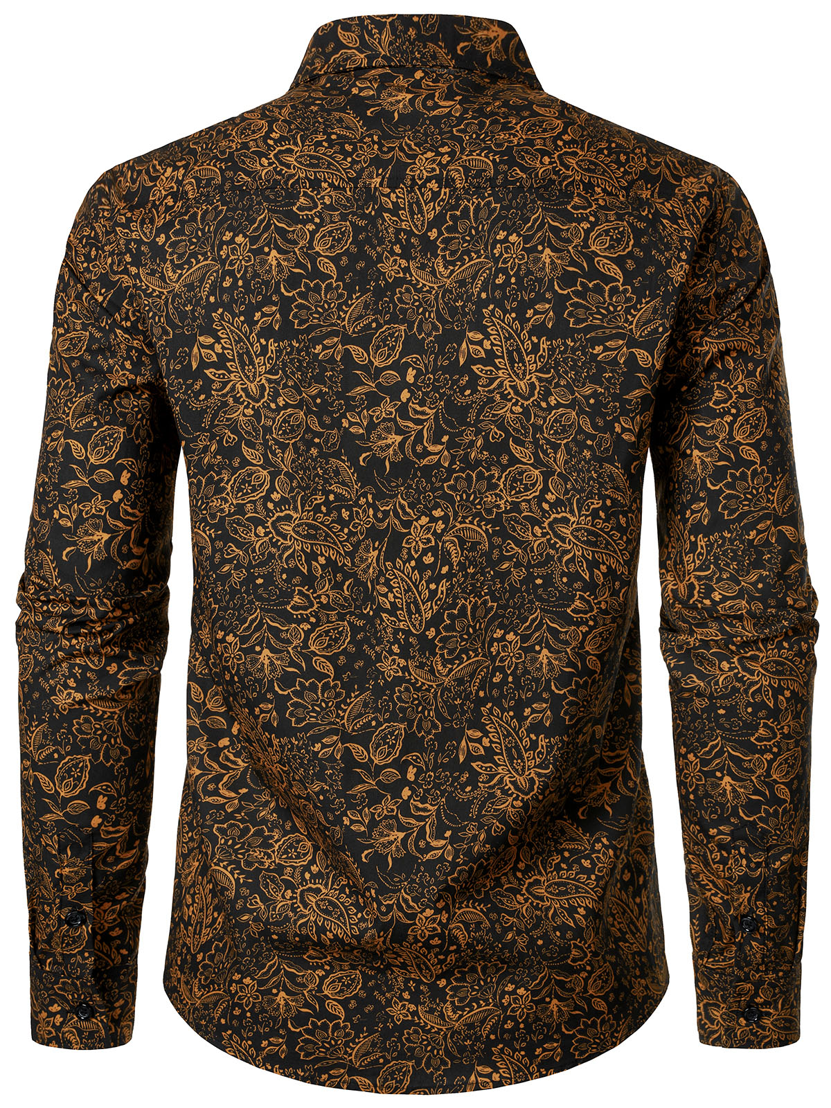 Camisa vintage Paisley floral de manga larga para hombre